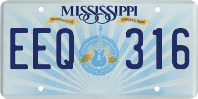 MS license plate EEQ316