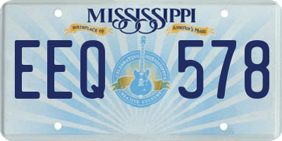 MS license plate EEQ578
