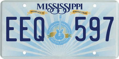 MS license plate EEQ597