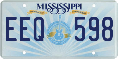 MS license plate EEQ598