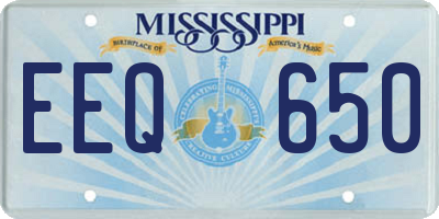 MS license plate EEQ650