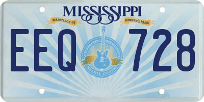 MS license plate EEQ728