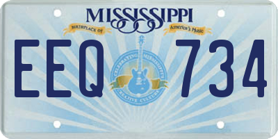 MS license plate EEQ734