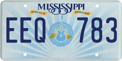 MS license plate EEQ783