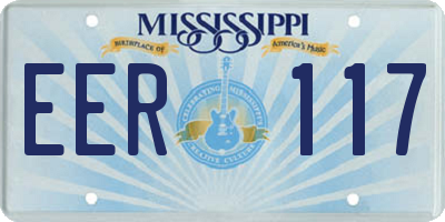 MS license plate EER117