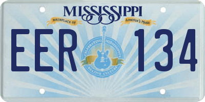 MS license plate EER134