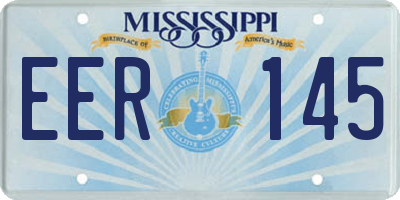 MS license plate EER145