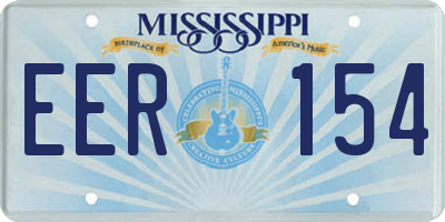 MS license plate EER154