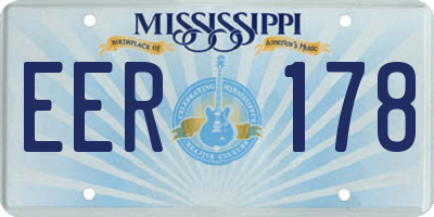MS license plate EER178