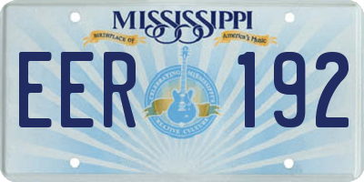 MS license plate EER192