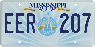 MS license plate EER207