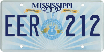 MS license plate EER212