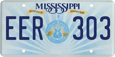 MS license plate EER303