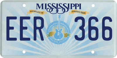 MS license plate EER366