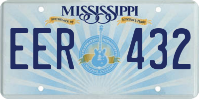 MS license plate EER432