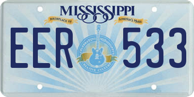 MS license plate EER533