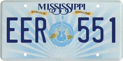 MS license plate EER551
