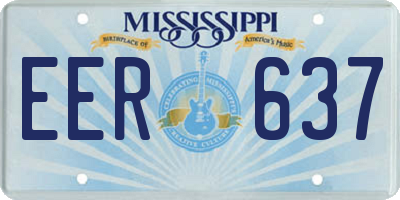 MS license plate EER637
