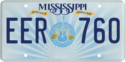 MS license plate EER760