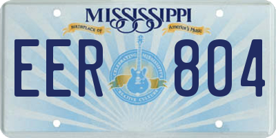 MS license plate EER804