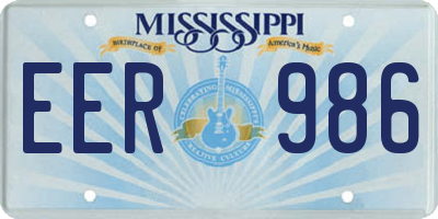 MS license plate EER986