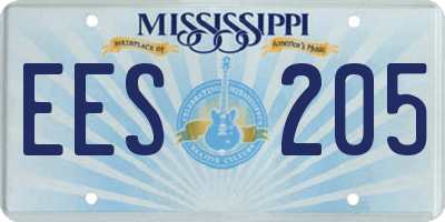 MS license plate EES205