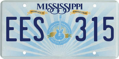 MS license plate EES315