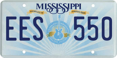 MS license plate EES550