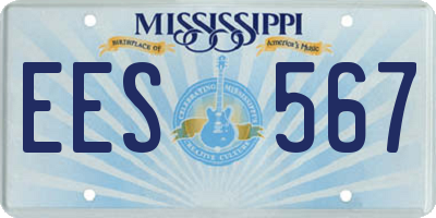 MS license plate EES567