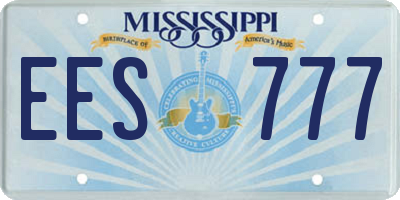 MS license plate EES777