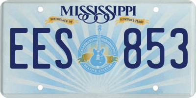 MS license plate EES853