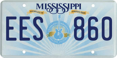 MS license plate EES860