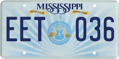MS license plate EET036