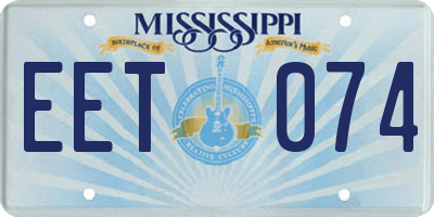 MS license plate EET074
