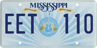 MS license plate EET110