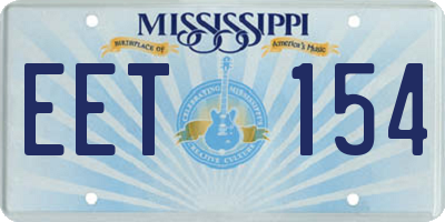 MS license plate EET154