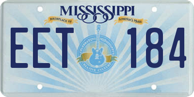 MS license plate EET184