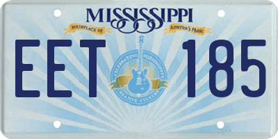 MS license plate EET185