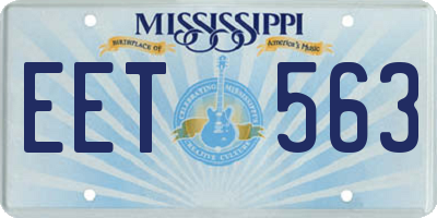MS license plate EET563