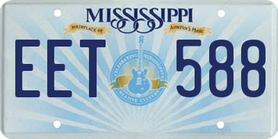 MS license plate EET588