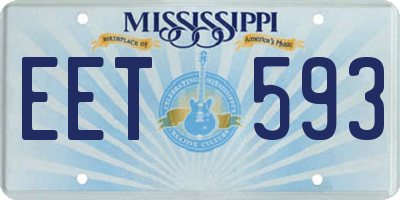 MS license plate EET593