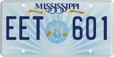MS license plate EET601