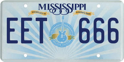 MS license plate EET666