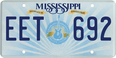 MS license plate EET692