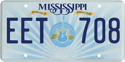 MS license plate EET708