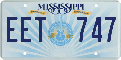 MS license plate EET747