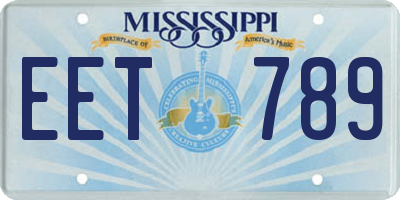 MS license plate EET789