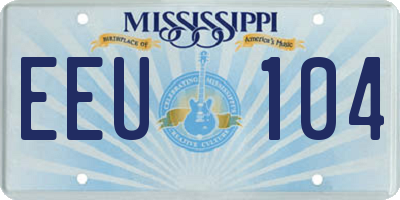 MS license plate EEU104