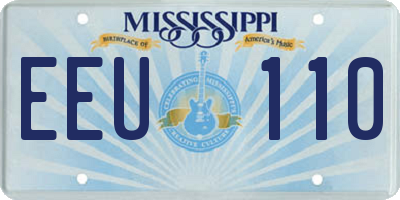 MS license plate EEU110