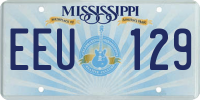 MS license plate EEU129